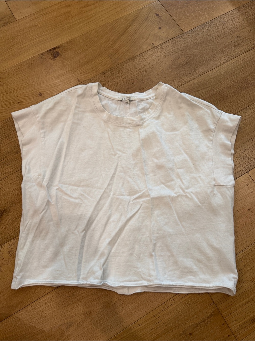 Z Supply White Short Sleeve Boxy Tee